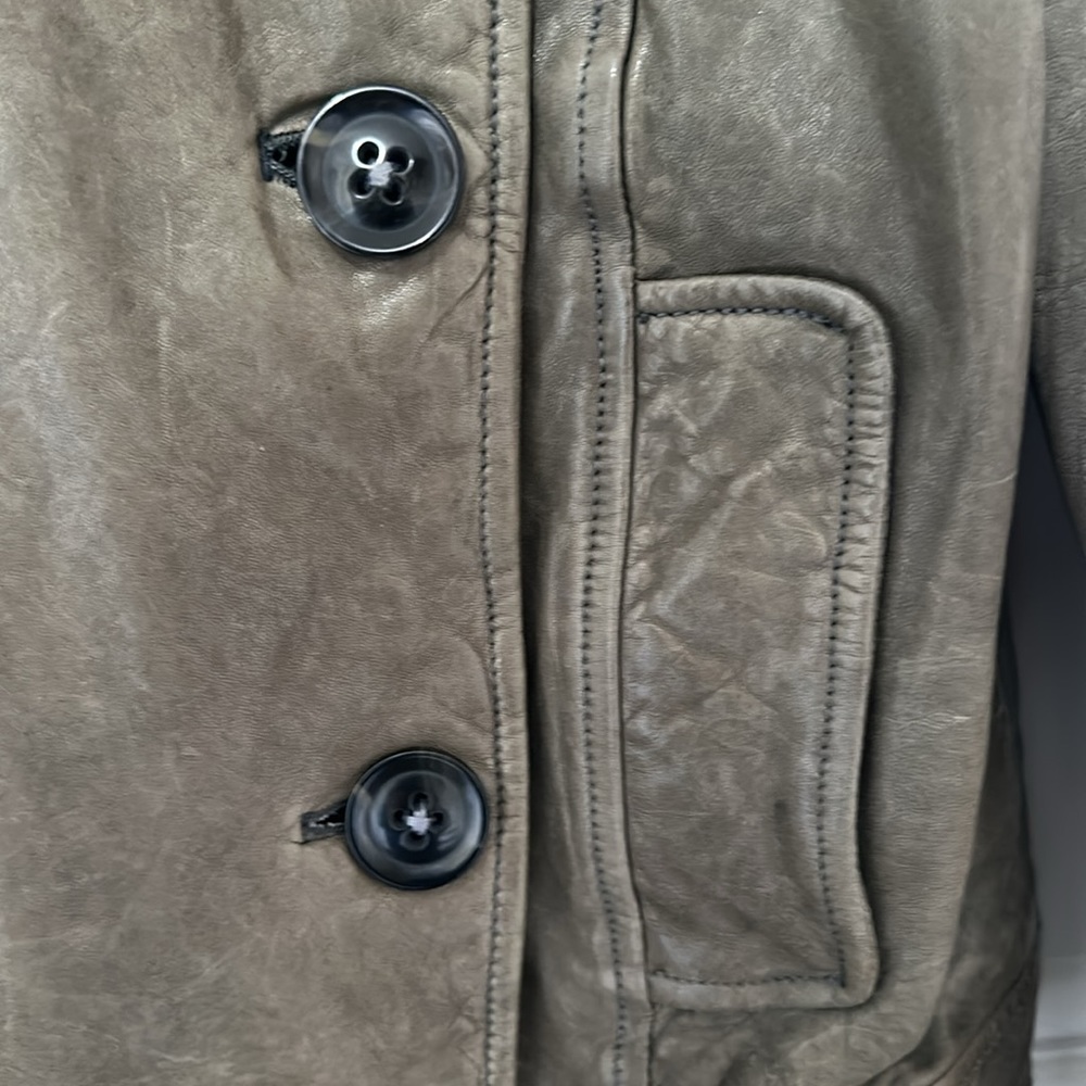 Gap Gray Leather Jacket - image 7